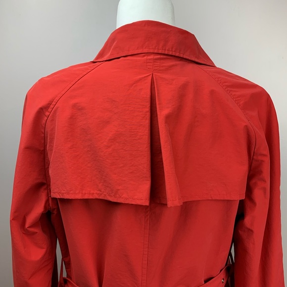 Isaac Mizrahi Live red trench coat, size small - Picture 6 of 11